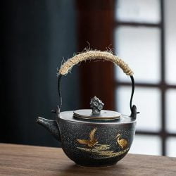 Ceainic ceramica in stil japonez tenmoku 210ml