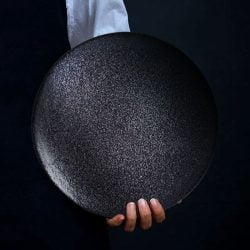 Farfurie cina / fine dining seria Obsidian, design japonez, culoare neagra, 26cm